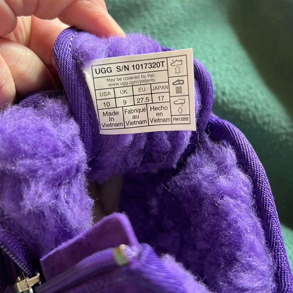 UGG Kids Purple Suede Ankle Boots